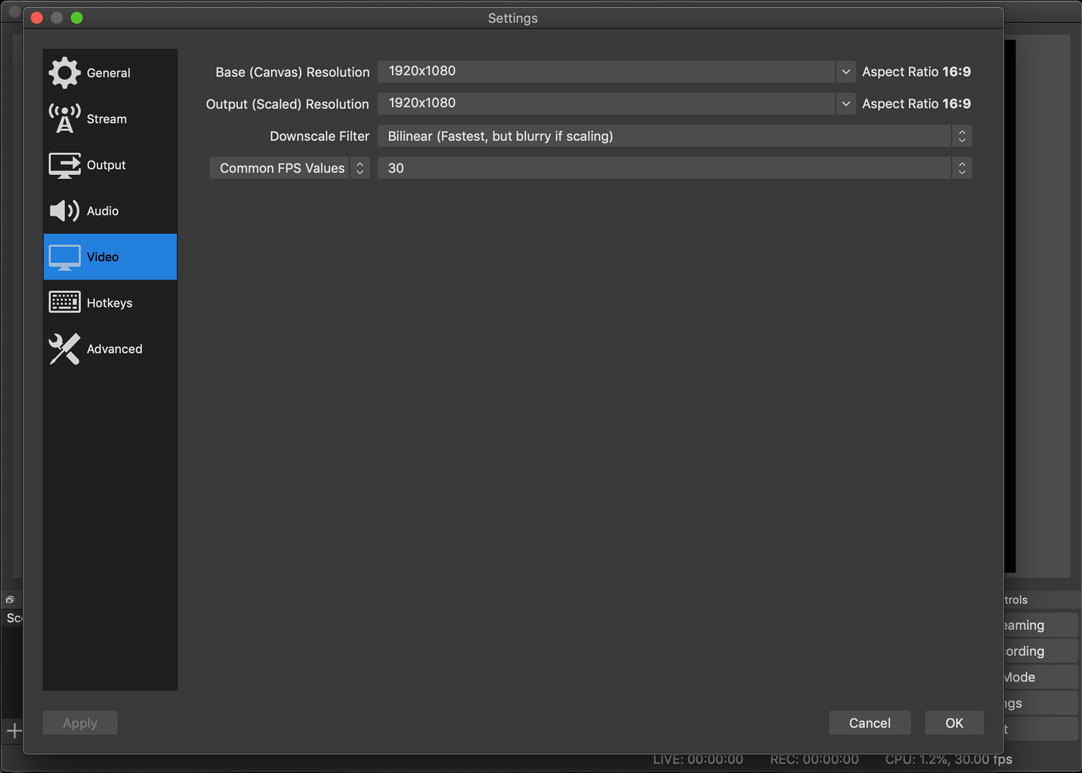 obs studio encoder preset